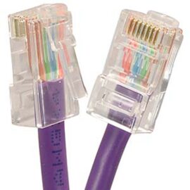 Cable, Cat5E, Bootless, Violet, 1'