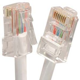 Cable, Cat5E, Bootless, White, 1'