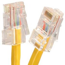 Cable, Cat5E, Bootless, Yellow, 10'