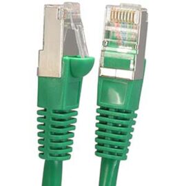 Cable, Cat5E, Shielded (STP), w/Molded Boots, Green, 1'
