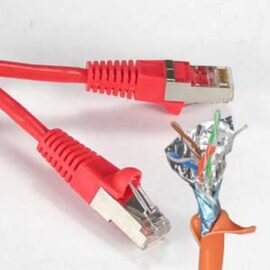 Cable, Cat5E, Shielded (STP), w/Molded Boots, Red, 3'