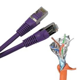 Cable, Cat5E, Shielded (STP), w/Molded Boots, Violet, 7'