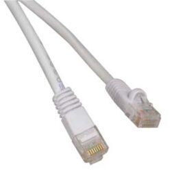 Cable, Cat6, w/Molded Boots, White, 1.5'