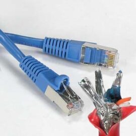 Cable, Cat6, 2x Shielded (SSTP), w/Molded Boots, Blue, 4'