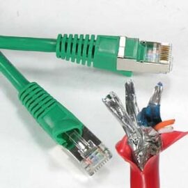 Cable, Cat6, 2x Shielded (SSTP), w/Molded Boots, Green, 5'