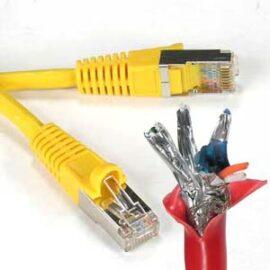 Cable, Cat6, 2x Shielded (SSTP), w/Molded Boots, Yellow, 25'