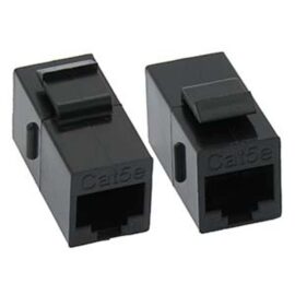 Coupler, RJ45, Cat5E, Keystone Style, F/F, Black