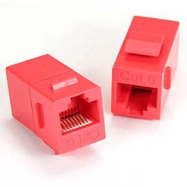 Coupler, RJ45, Cat6, Keystone Style, F/F, Red