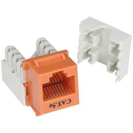 Keystone Jack, Cat5E, 110 Style, Orange
