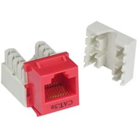 Keystone Jack, Cat5E, 110 Style, Red