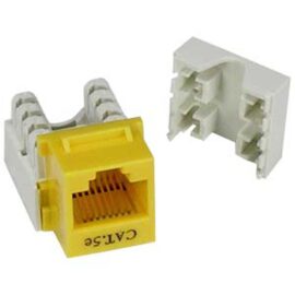 Keystone Jack, Cat5E, 110 Style, Yellow