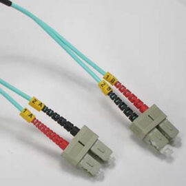 Fiber, OM3, Duplex, Aqua, SC/SC, 1 Meter