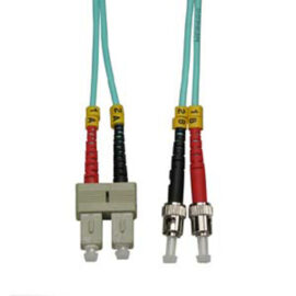 Fiber, OM3, Duplex, Aqua, SC/ST, 1 Meter
