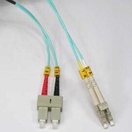 Fiber, OM3, Duplex, Aqua, LC/SC, 1 Meter