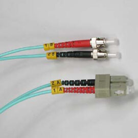 Fiber, OM3, Duplex, Aqua, LC/ST, 1 Meter