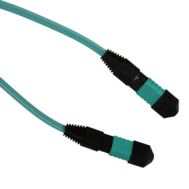 Fiber, OM3, 12-Strand, Aqua, MTP/MPO, 10 Meter