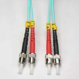Fiber, OM3, Duplex, Aqua, ST/ST, 1 Meter