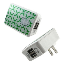 Wall Charger, 2-port USB, 5VDC, 2100mA, White