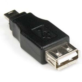 Adapter, USB A Female / mini-B 5-pin Male