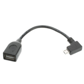Adapter, OTG "On-the-Go" USB "A" Female / Right Angle Micro-B Male, 6"