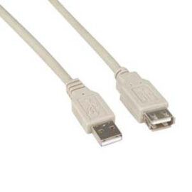 Cable, USB 2.0, A-A, M/F, Beige, 10'