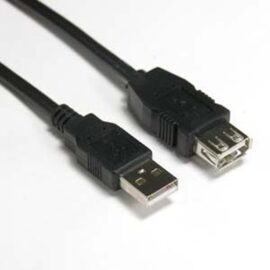 Cable, USB 2.0, A-A, M/F, Black, 15'