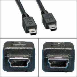 Cable, USB, Mini-B 5-pin, M/M, Black, 3'