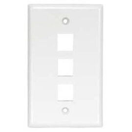Wall plate, Keystone, 3-hole, White