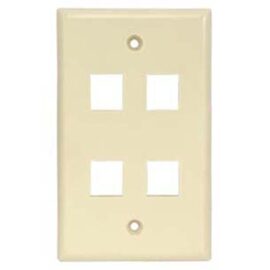 Wall plate, Keystone, 4-hole, Ivory