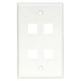 Wall plate, Keystone, 4-hole, White