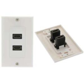 Wall plate, HDMI, 2-Port, White