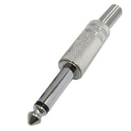 Connector, 1/4" Mono Male, Solder Type, Metal