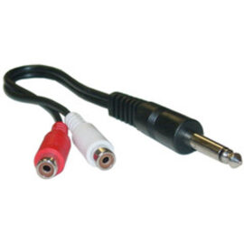 Adapter, Â¼â€ Mono Male/(2) RCA Female, 6â€