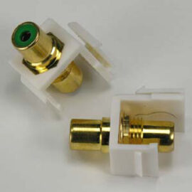 Keystone, RCA Insert, F/F, White (Green RCA)