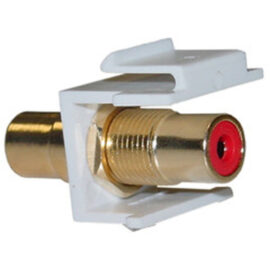 Keystone, RCA Insert, F/F, White (Red RCA)