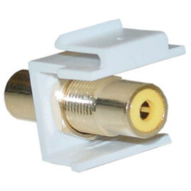 Keystone, RCA Insert, F/F, White (Yellow RCA)