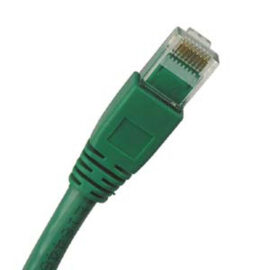 Cable, Cat6A, w/Molded Boots, Green, 15'