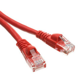 Cable, Cat6A, w/Molded Boots, Red, 1'