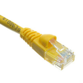 Cable, Cat6A, w/Molded Boots, Yellow, 1'