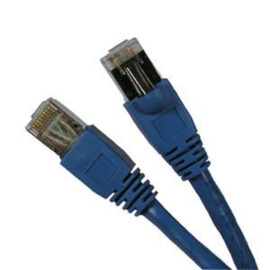 Cable, Cat6A, 2x Shielded (SSTP), w/Molded Boots, Blue, 1'