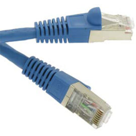 Cable, Cat7, 600MHz, 2x Shielded (SSTP), w/Molded Boots, Blue,  12'