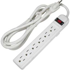 Surge Protector, 6-Outlet, Plastic 90 Joules, 6' Power cord