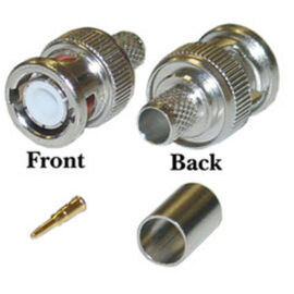 Connector, BNC, RG6, Crimp, Male, 3-piece