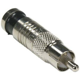 Connector, RG6, Dual Shield, RCA, Compression, Black
