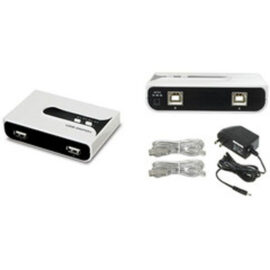 Switchbox, USB, 2 PCs to 2 USB Devices, Manual Crossover