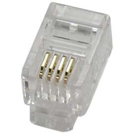Connectors, RJ22 (4P4C), for telephone handset cords, flat stranded wire, (100/bag)