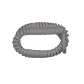 Cable, RJ22 4P4C, Coiled, Gray, 12'