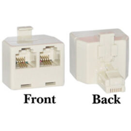 T-Adaptor, RJ11, 6P4C, 1 Plug to 2 Jacks