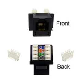 Keystone Jack, RJ12, 6P6C, 110 Style, Black