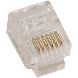 Connectors, RJ12 (6P6C), flat stranded wire, (100/bag)